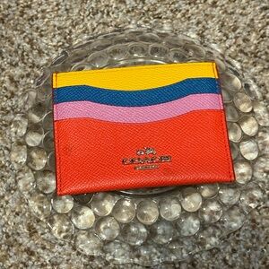 Coach Vibrant Striped Card Holder